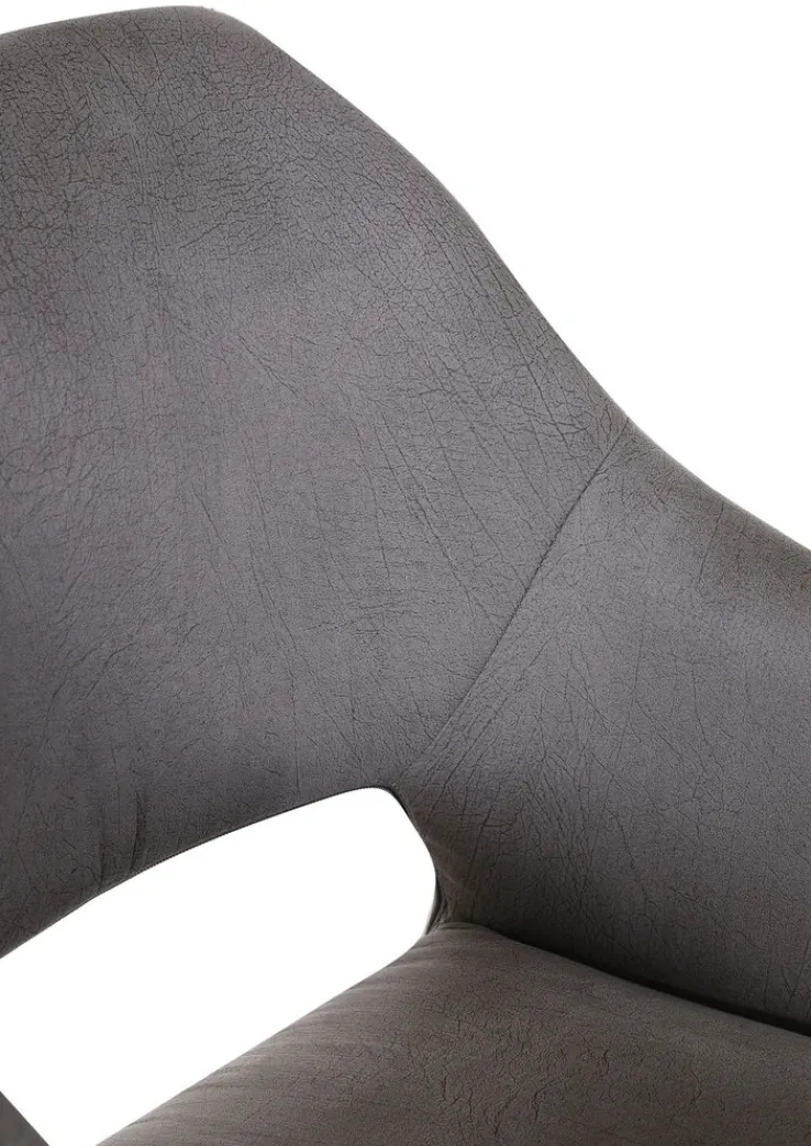 QUARTIER Stuhl MIKE hellgrau/schwarz ZickZackNaht