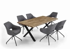 QUARTIER Stuhl MIKE hellgrau/schwarz ZickZackNaht