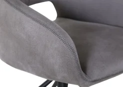 QUARTIER Stuhl MIKE hellgrau/schwarz ZickZackNaht