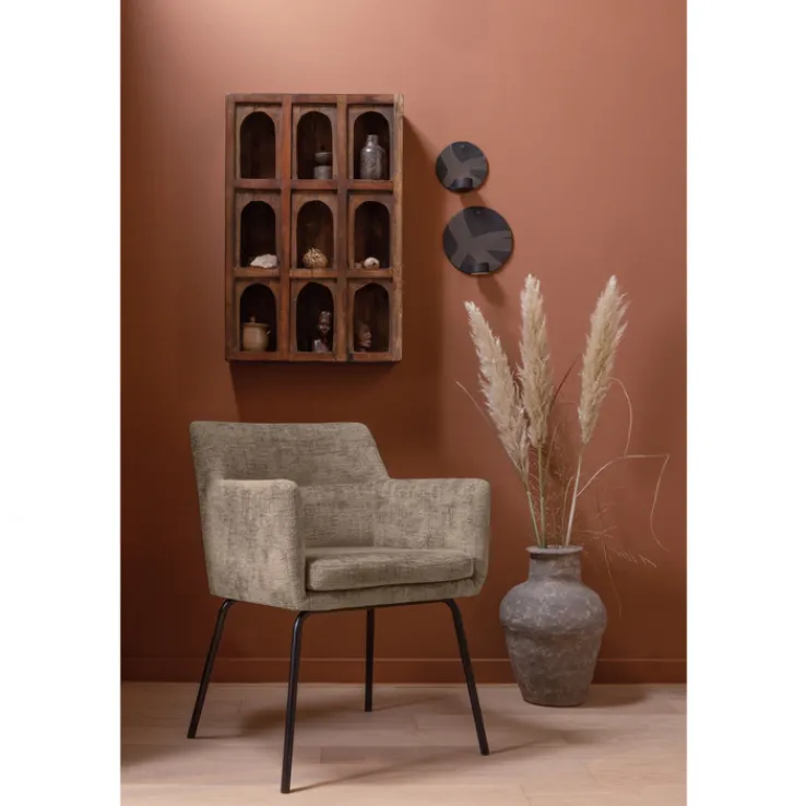 Stuhl mit Armlehnen KAM 2er Set sand/schwarz