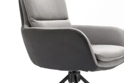 QUARTIER Stuhl NOVALEE Stoffmix Mikrofaser anthrazit/Leder grau