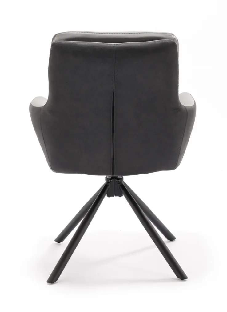 QUARTIER Stuhl NOVALEE Stoffmix Mikrofaser anthrazit/Leder grau