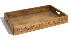 Tablett 49 x 31 cm FRUIT & VEGETABLES Antik Braun