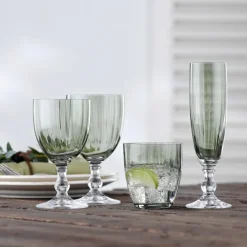 TAFELWERT Trinkglas GIORGIA 6er Set rauchgrün