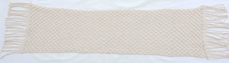 Tischläufer Macramé 140 cm weiß