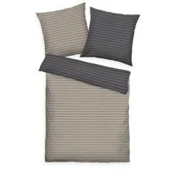 TOM TAILOR Satin-Bettwäsche STREIFEN 155 x 220 cm natur