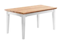 TRAUMWERKSTATT Esstisch TIVOLI 140-185 x 82 cm weiß / smoked oak