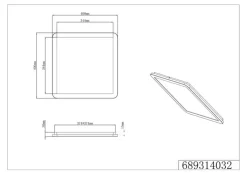 TRIO LED Badlampe CAMILLA 40 x 40 cm schwarz