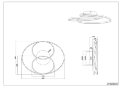 TRIO LED Deckenlampe GALE 60 x 43 cm weiß