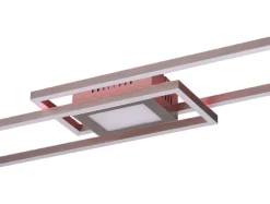 TRIO LED Deckenlampe GANADO 110 x 21 cm nickelfarbig