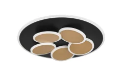 TRIO LED Deckenlampe MANDALA 49 cm schwarz /goldfarbig