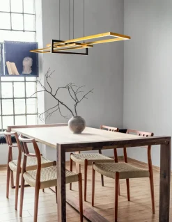 TRIO LED Pendelleuchte SALINAS messingfarbig