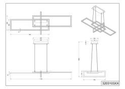TRIO LED Pendelleuchte SALINAS messingfarbig