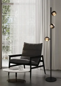 TRIO LED Stehlampe TRS ORBIT 3-flg. schwarz /coffee