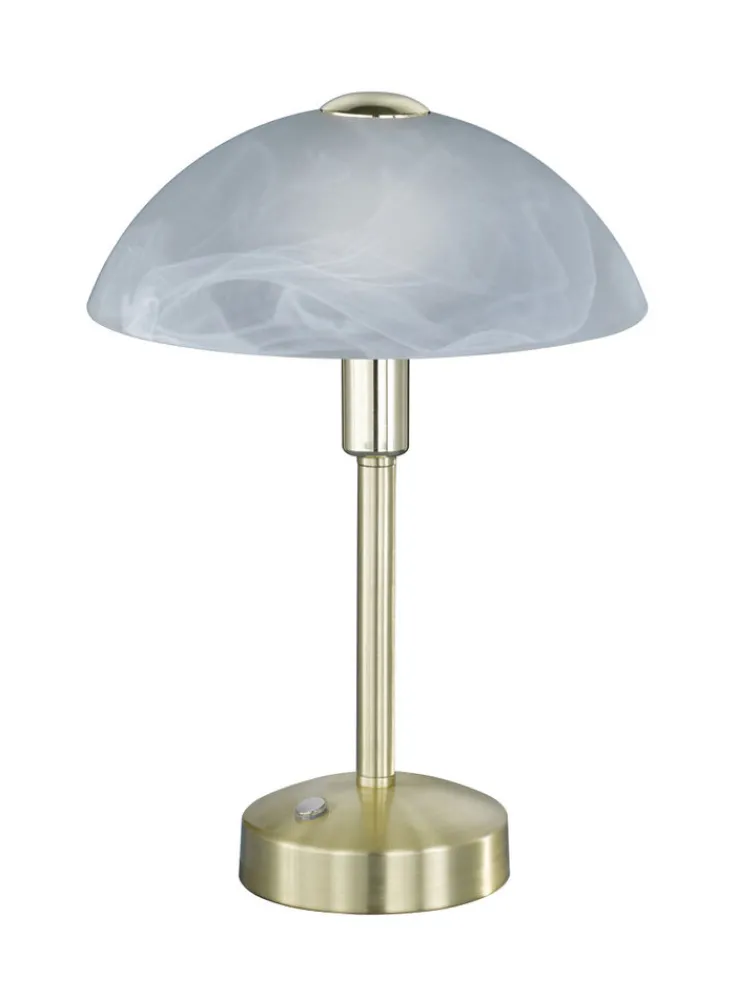 TRIO LED Tischlampe DONNA messingfarbig /alabasterweiß