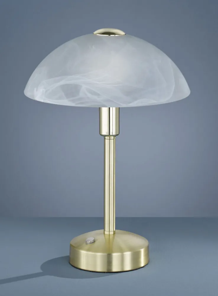 TRIO LED Tischlampe DONNA messingfarbig /alabasterweiß