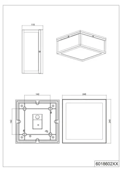 TRIO Retrofit Außendeckenleuchte GARONNE 2-flg grau