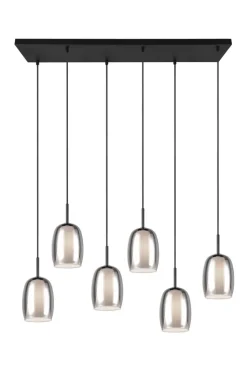 TRIO Retrofit Balkenpendel TRS BARRET 89 cm schwarz /rauchfarbig