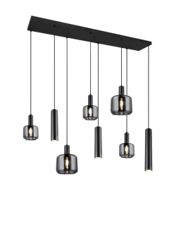 TRIO Retrofit Balkenpendel MATARO 8-flg schwarz /smoke