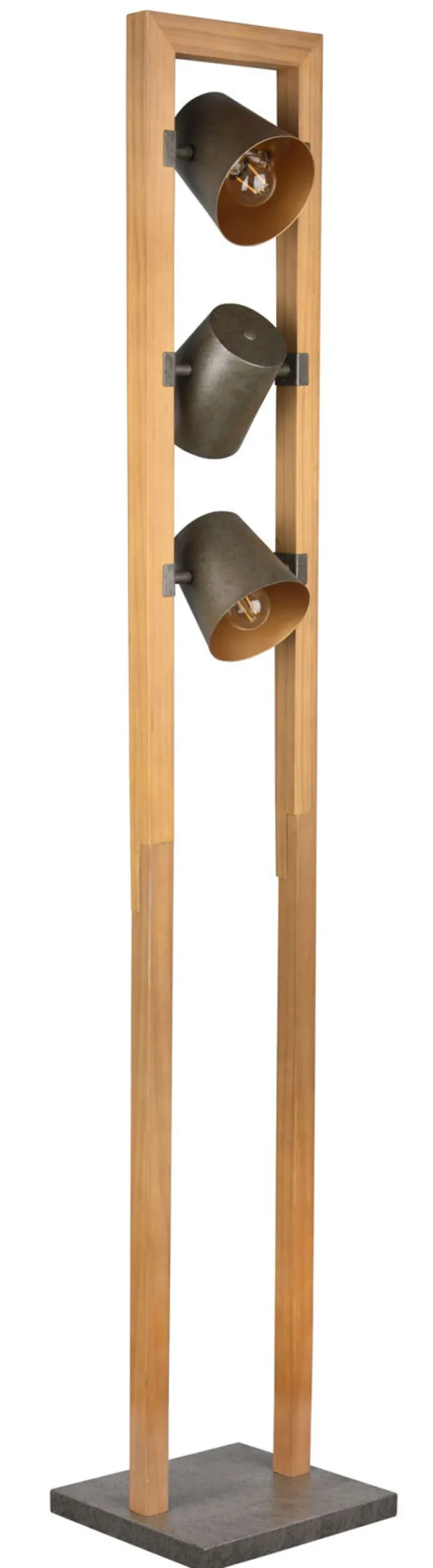 TRIO Retrofit Stehlampe BELL Holz /nickelfarbig antik