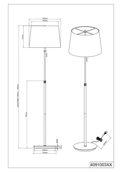 TRIO Retrofit Stehlampe LYON nickelfarbig