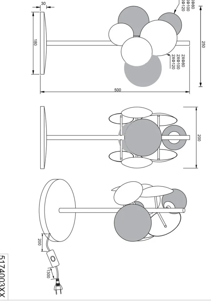 TRIO Retrofit Tischlampe TRS BUBBLE 50 cm goldfarbig