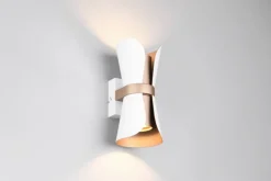 TRIO Retrofit Wandleuchte COAT weiß /coffee