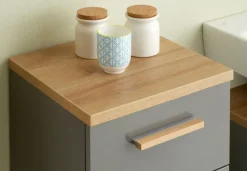 Unterschrank GLOW 35,5 x 89,5 cm Riviera Eiche/ Quarzgrau