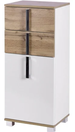 Unterschrank LUCA 40,3 x 94,8 cm weiß/ Eiche Landhaus