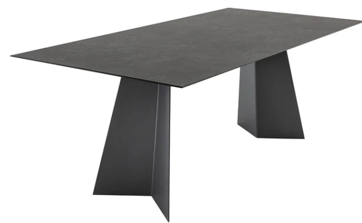 Variano Esstisch CUBE 200 x 100 cm Beton-Optik/stahlgrau