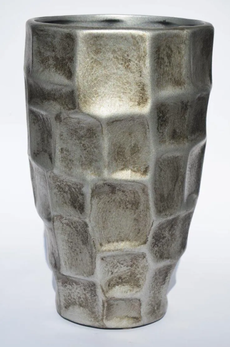 Vase 27 cm altsilberfarbig