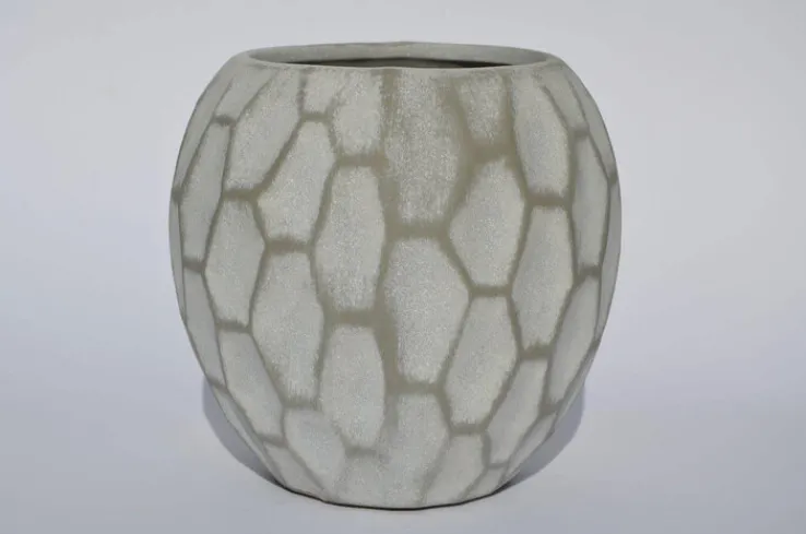 Vase 17 cm altweiß