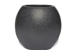 Vase STRUKTUR 16 cm schwarz matt