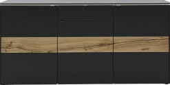 VENJAKOB Sideboard GAME 186 x 89 Lack anthrazit/Absetzung Balkeneiche