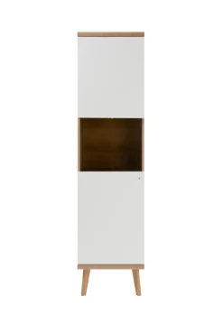 Vitrine 23 LENA/MERLE 50x197 cm Weiß Matt / Riviera Eiche Dekor