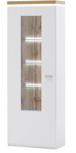 QUARTIER Vitrine AARON weiß/ braun