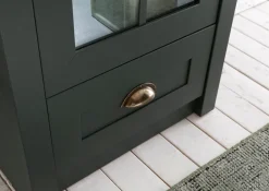 Vitrine ASCOT 50 x 197 cm grün/goldfarbig