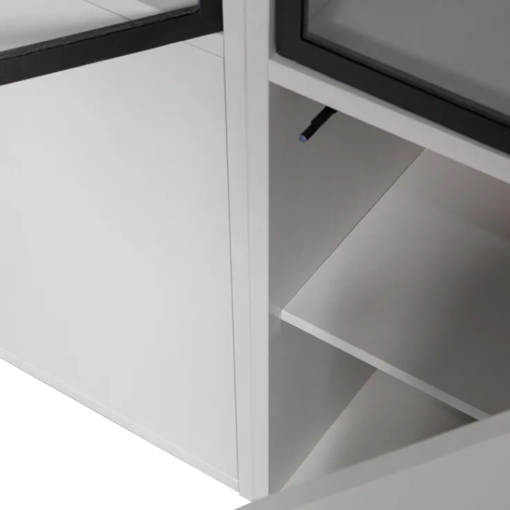 Vitrine BASIC 101 x 230 cm nebelgrau/schwarz