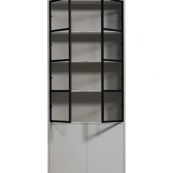 Vitrine BASIC 101 x 230 cm nebelgrau/schwarz