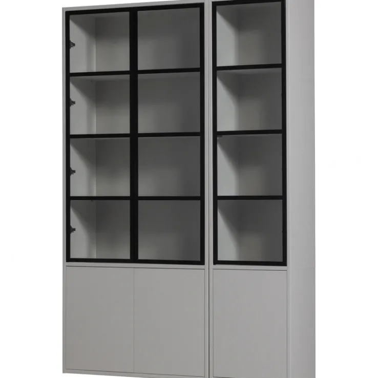 Vitrine BASIC 101 x 230 cm nebelgrau/schwarz