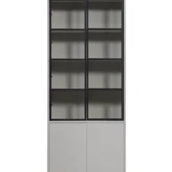 Vitrine BASIC 101 x 230 cm nebelgrau/schwarz