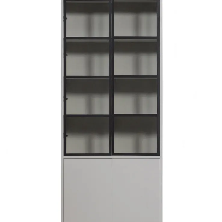 Vitrine BASIC 101 x 230 cm nebelgrau/schwarz