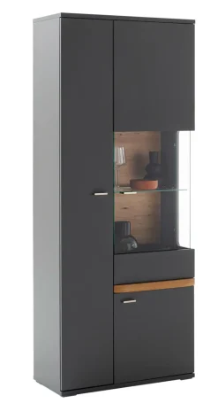 QUARTIER Vitrine CHARLOTTE grau 80 cm
