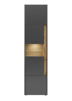 Vitrine CITY 50 x 200 cm Anthrazit/Wotan Eiche Dekor