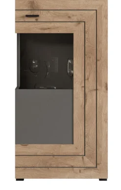QUARTIER Vitrine FRENO II Oak/ grau