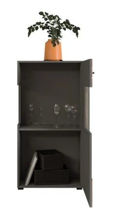 QUARTIER Vitrine FRENO II Oak/ grau