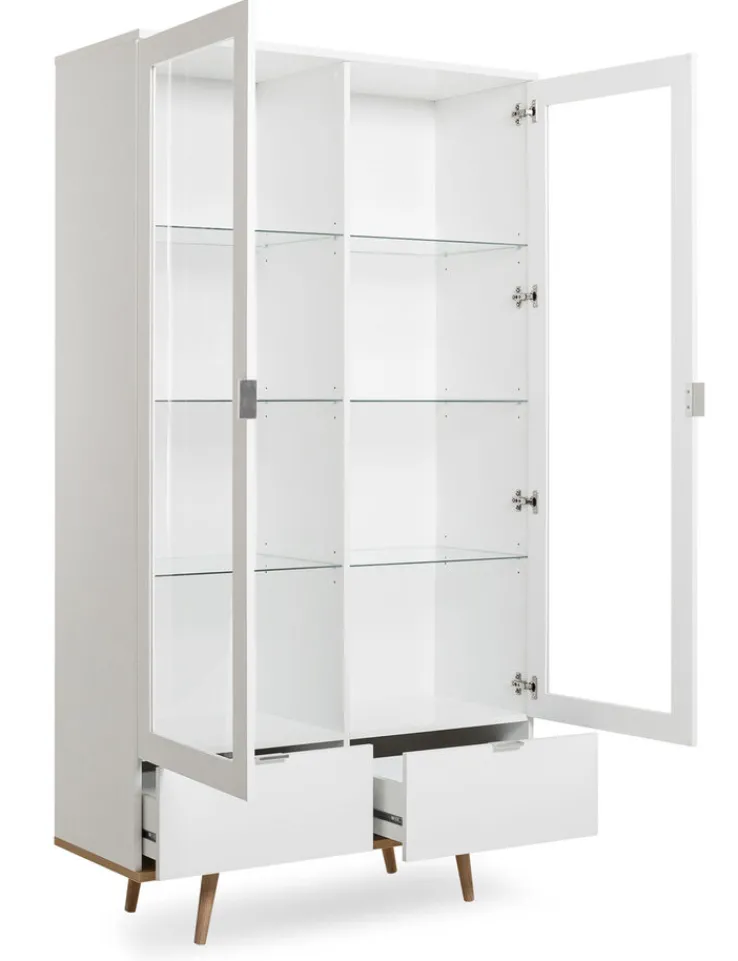 QUARTIER Vitrine GÖTEBORG 100 x 185 cm weiß