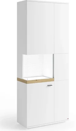 QUARTIER Vitrine LANCASTER 80 x 206 cm Eiche Artisan