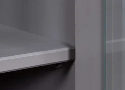 Vitrine NICLAS 90x190x38,4 cm Massivholz grau