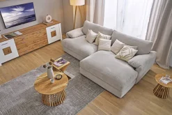 QUARTIER Vitrine RAMIRA 80x202 cm Weiß supermatt / Eiche Nachbildung